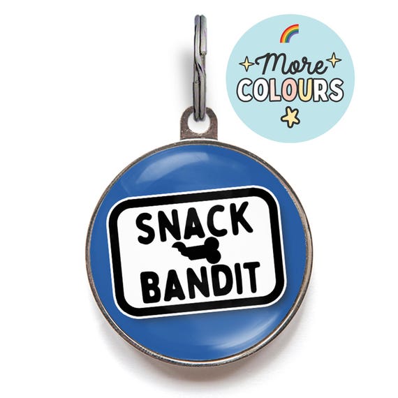 Snack Bandit Funny Dog Tag - Greedy Dog Tag - Personalised Treat