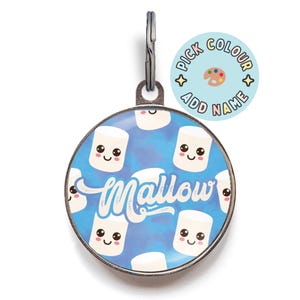 Marshmallow Dog Tag, Candy Pet Tag, Sweet Cat Tag, Sugar Pet Name Tag