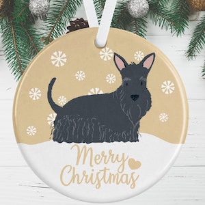 Scottish Terrier Christmas Ornament, Scottie Dog Christmas Decoration