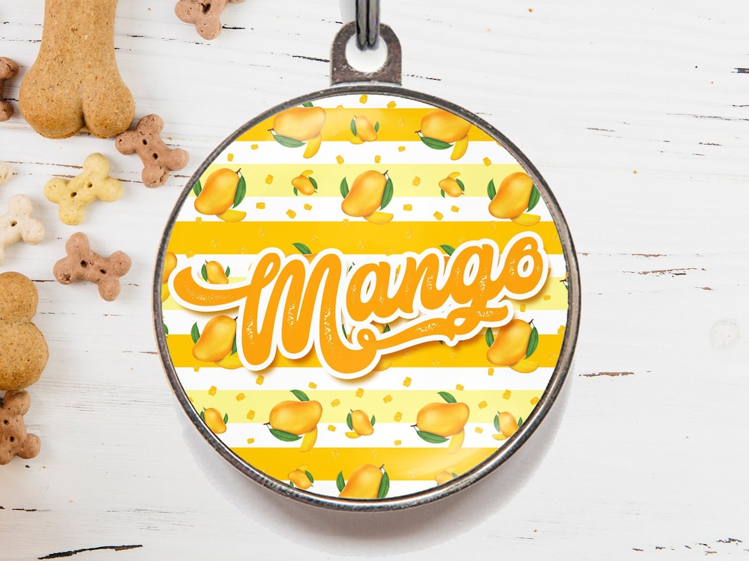 Mango Dog Name Tag, Tropical Fruit Pet Tag, Mango Cat Tag Etsy