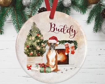 Boxer Christmas Ornament For Dog Lover | Boxer Dog Memorial Gift | Boxer Christmas Holiday Decoration