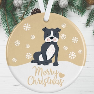 Staffy Christmas Ornament, Staffordshire Bull Terrier Christmas Decoration