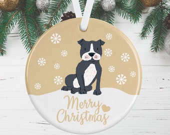 Ornement de Noël Staffy, Décoration de Noël Staffordshire Bull Terrier
