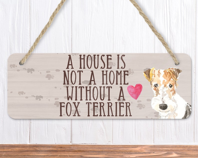 Fox Terrier Dog Wall Or Door Sign For Fox Terrier Lovers
