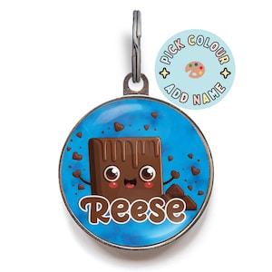 Chocolate Candy Bar Pet Tag | Custom Dog ID Tag with Cute Candy Design | Personalised Food Tag for Dogs & Cats | Sweet Treat Tag