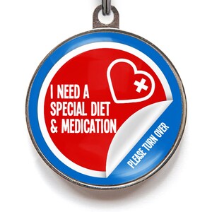 I Need A Special Diet & Medication Medical Pet ID Tag