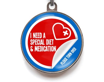 I Need A Special Diet & Medication Medical Pet ID Tag