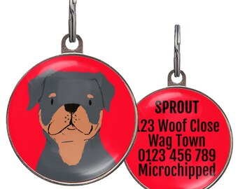 Rottweiler Dog Tag – 6 Color Options – Personalized ID Tag for Rottweilers – Waterproof Name Tag – Custom Gift for Rottweiler Owners
