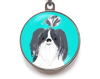 Shih Tzu Dog Tag, Personalized Dog Tag for Shih Tzu, Black and White