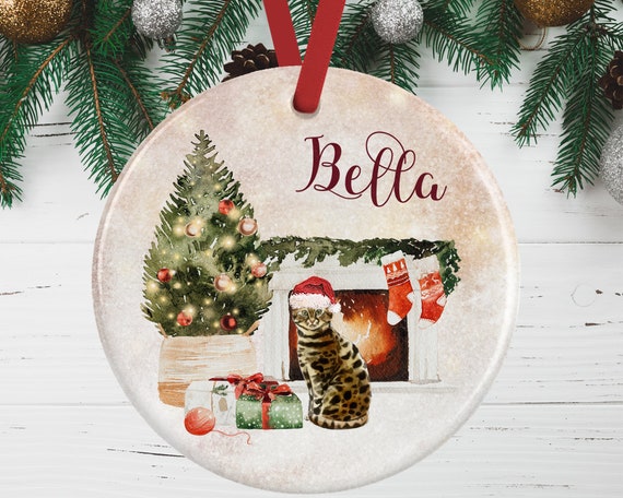 Bengal Cat Christmas Ornament Bengal Cat Memorial Gift Safari Cat Christmas Holiday Tree Decoration Etsy Canada