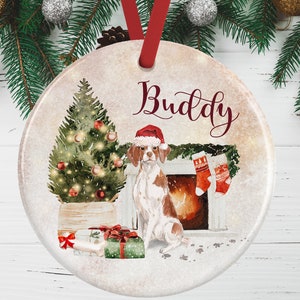 Brittany Spaniel Christmas Ornament For Dog Lover | Brittany Spaniel Memorial Gift | Brittany Spaniel Christmas Holiday Decoration