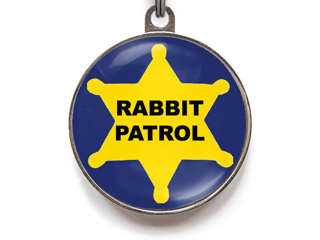 Rabbit Patrol Pet ID Tag for Cats and Dogs | FREE Personalization - Etsy