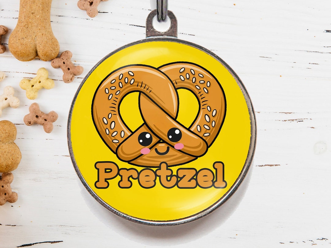 Pretzel Dog Tag Salty Dog Tag Salty Pretzels Tag for the Etsy UK