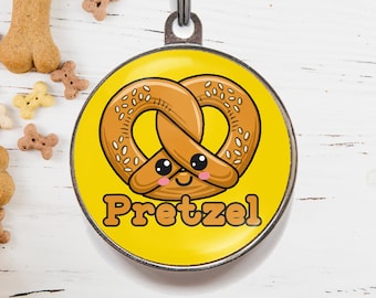 Pretzel Dog Tag, Salty Dog Tag, Salty Pretzels Tag For The Salty Dog