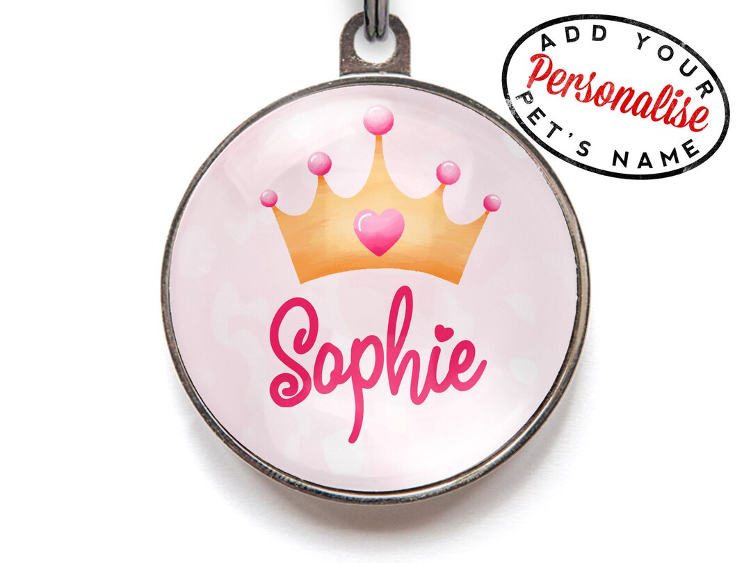Princess Dog Tag, Pink Princess Pet Tag for Cats and Dogs - Etsy