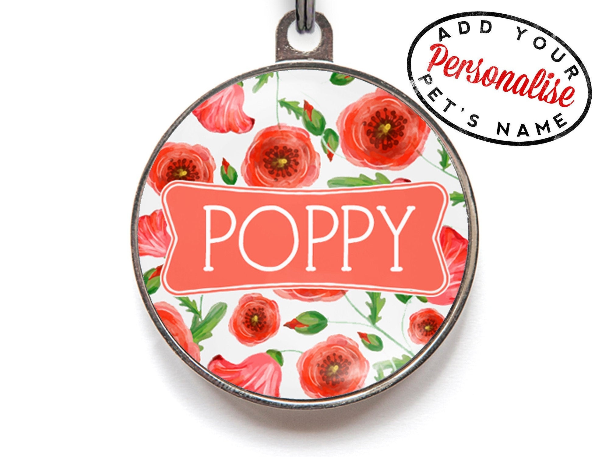 poppy tag for dog collar