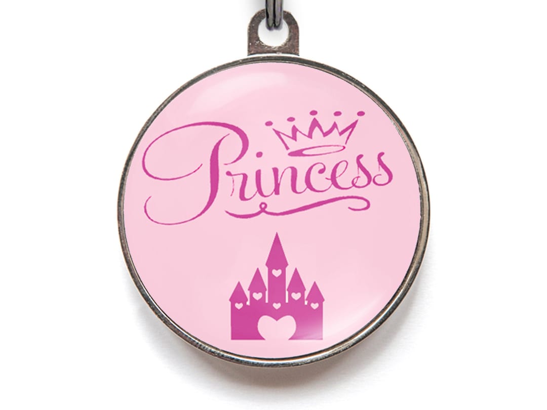 Princess Pet ID Tag – Pink Castle Dog Tag for Girl Dogs & Cats | Cute ...