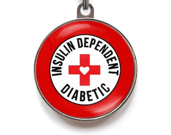 Diabetes Dog Tag, Insulin Dependent Diabetic Dog Tag For Cats and Dogs