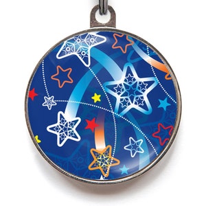 Shooting Star Pet ID Tag – Colorful Galaxy-Inspired Dog Tag – Custom Star Name Tag for Pets