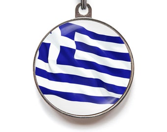 Greek Dog Tag, Greece Flag | FREE Personalization