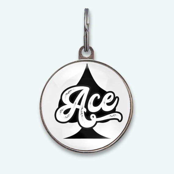 Ace of Spades Dog Tag Personalised Pet ID Tag Double Sided Name