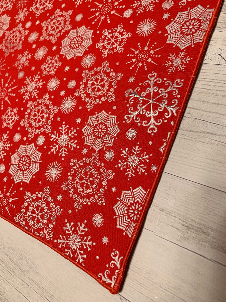 Red Christmas Table Runner Elegant Christmas Runner Etsy