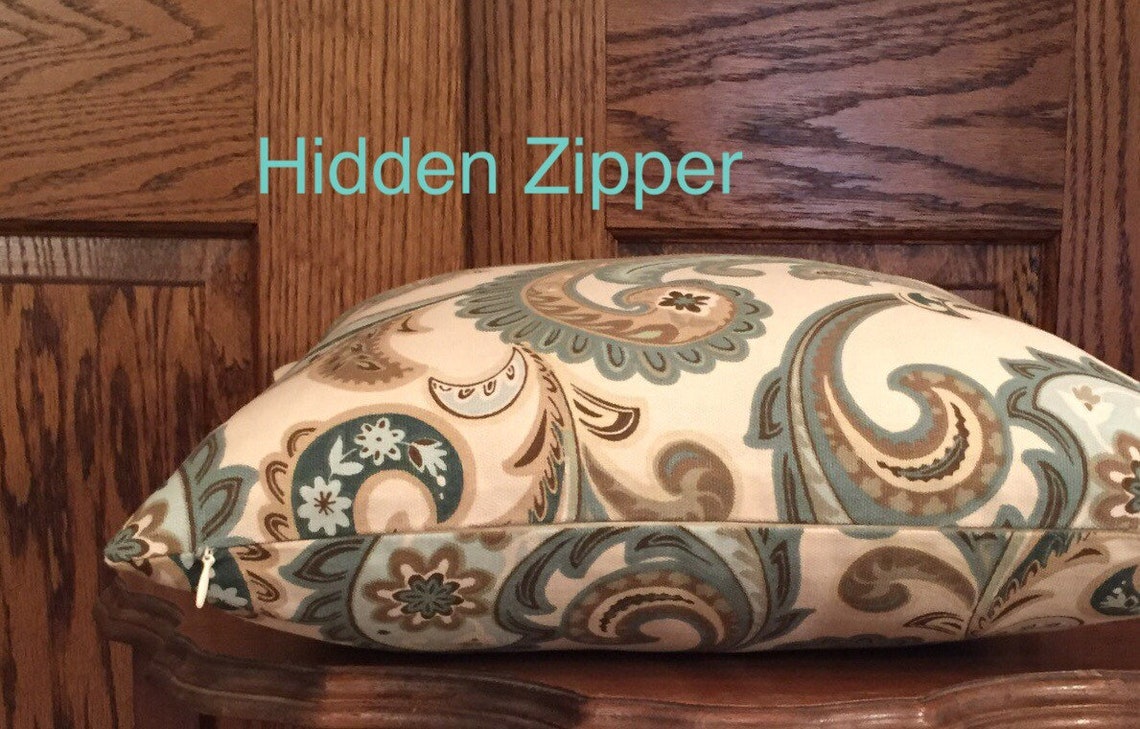 Brown Paisley Pillow Cover Country Pillow Rustic Pillow Etsy