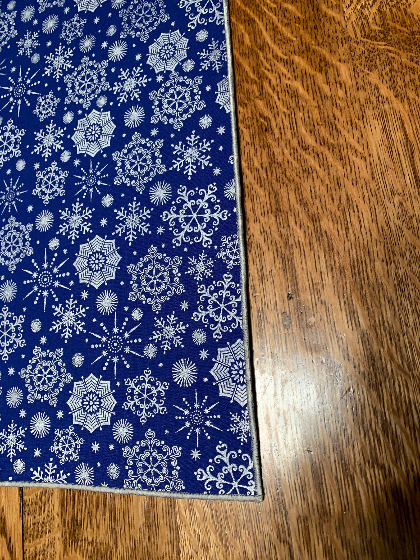 Blue Christmas Table Runner Snowflake Table Runner Hanukkah Etsy