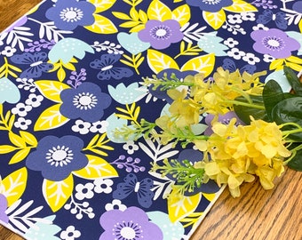 Summer Table Runner, Blue Table Runner, Floral Table Runner, Summer Table Decor, Bright Home Decor, Modern Table Runner