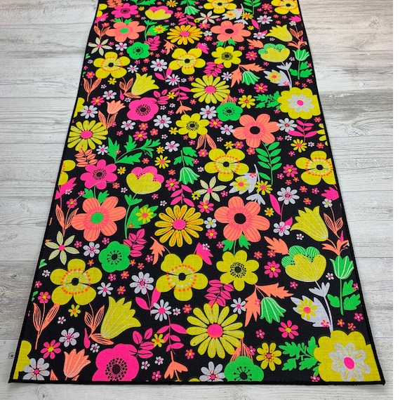 Summer Table Runner, Neon Decor, Black Light Decor, Bright Kitchen Decor, Modern Table Runner