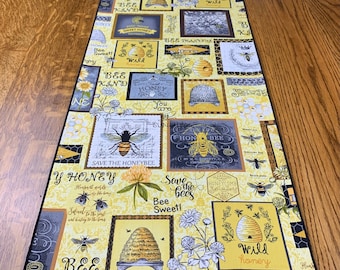Bee Decor, Bee Kitchen Decor, Summer Table Runner, Honey Bee Decor
