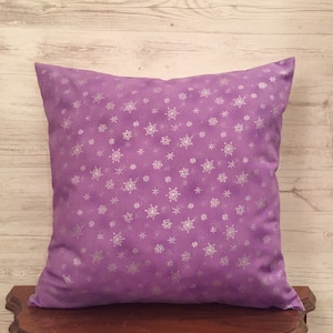 Snowflake Pillow Cover, Purple Pillow Cover, Purple Home Decor, 18x18 Pillow Cover, 16x16 Pillow Cover