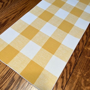 Easter Table Runner, Spring Table Runner, Yellow and White Check, Yellow and White Runner, Summer Table Runner, Large Check