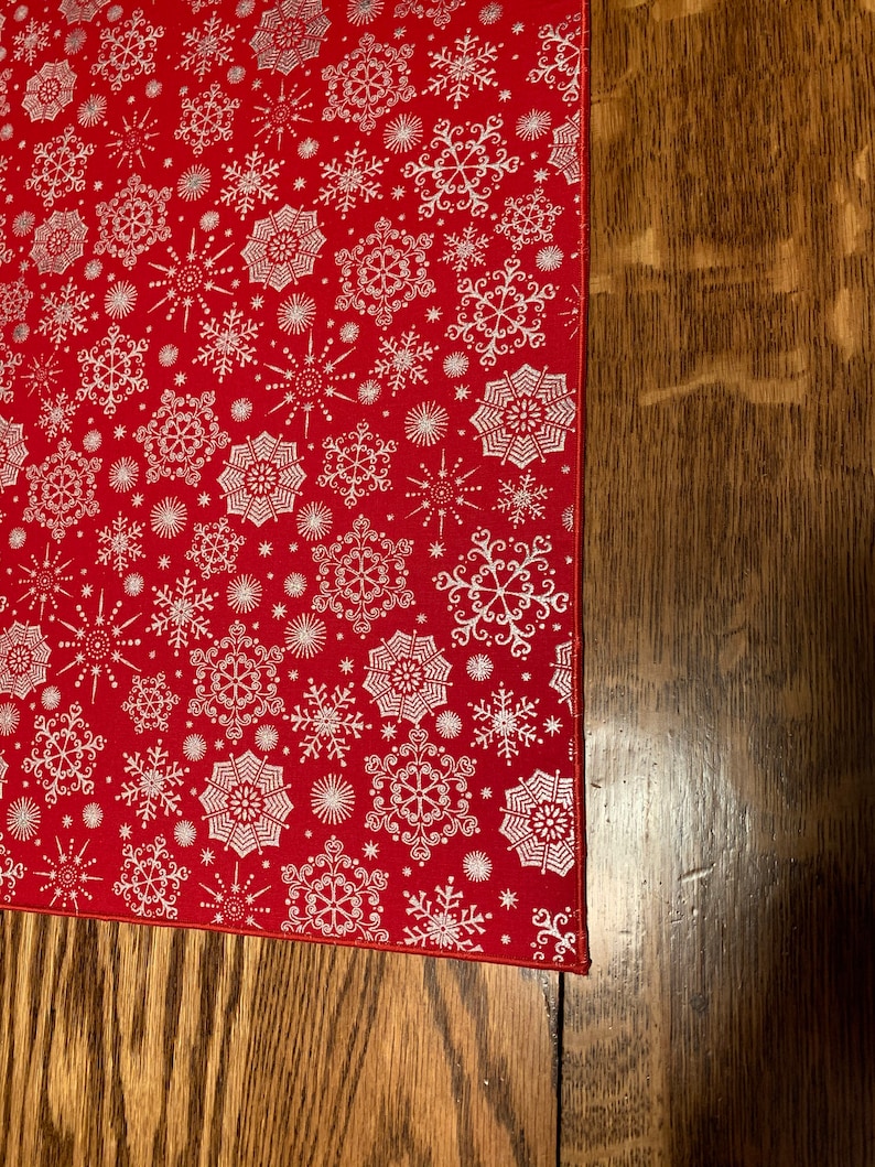 Red Christmas Table Runner Elegant Christmas Runner Etsy
