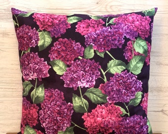 Spring Pillow Cover, Purple Floral Pillow Cover, Summer Pillow Cover, Pillow Cover for Porch, Hydrangea Pillow Cover,