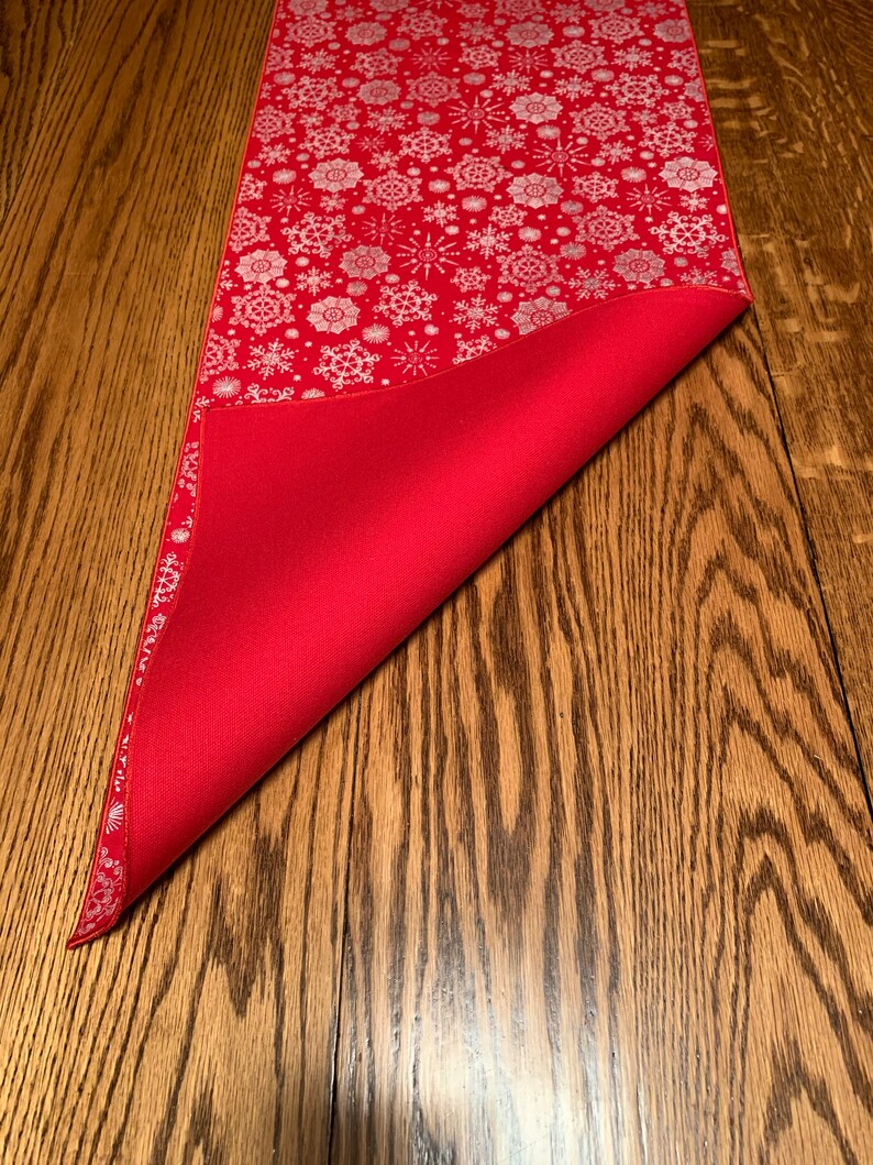 Red Christmas Table Runner Elegant Christmas Runner Etsy