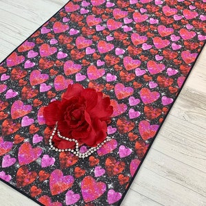 Valentines Runner, Valentines Table Runner, Bougie, Bling Decor, Valentines Table Runner image 1