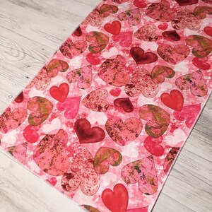 Valentines Day Table Runner, Pink Table Runner, Valentine Table Top Decor, Bridal Shower Decor image 2