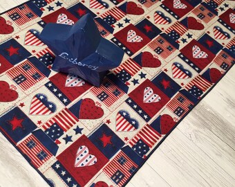 Red White Blue Table Runner, Independence Day Table Runner, Fourth of July Table Runner, Primitive Table Runner