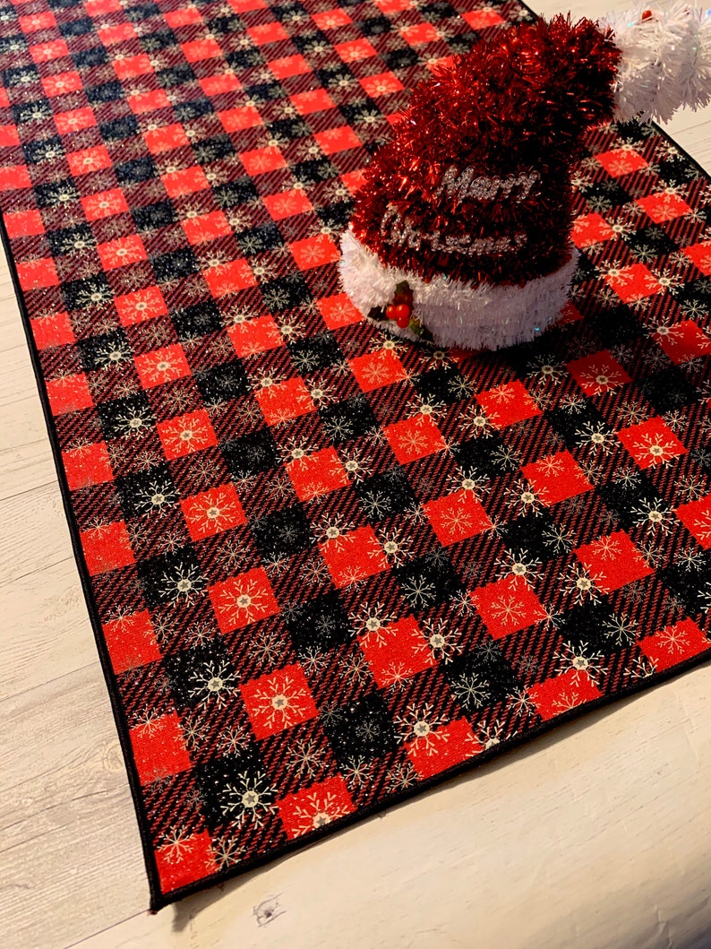 Buffalo Plaid Table Runner Buffalo Plaid Table Decor Red and Etsy