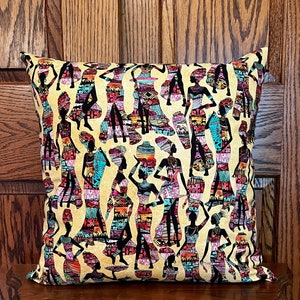 African Pillow Cover, African Home Decor, Afrocentric Pillow Cover, Black History, Ethnic Pillow Cover, 18x18 Pillow Cover