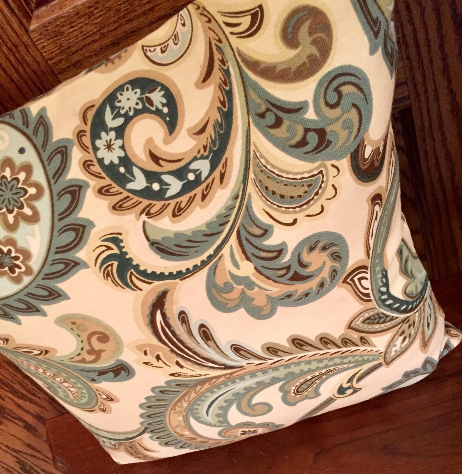 Brown Paisley Pillow Cover Country Pillow Rustic Pillow Etsy
