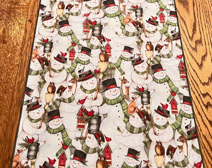 Snowman Table Runner, Snowmen Table Runner, Winter Table Runner