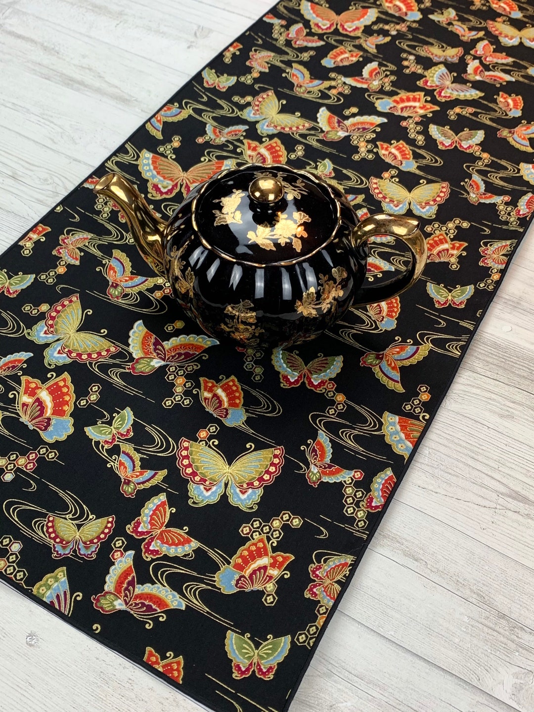 Asian Table Runner, Oriental Table Runner, Oriental Decor, Butterfly