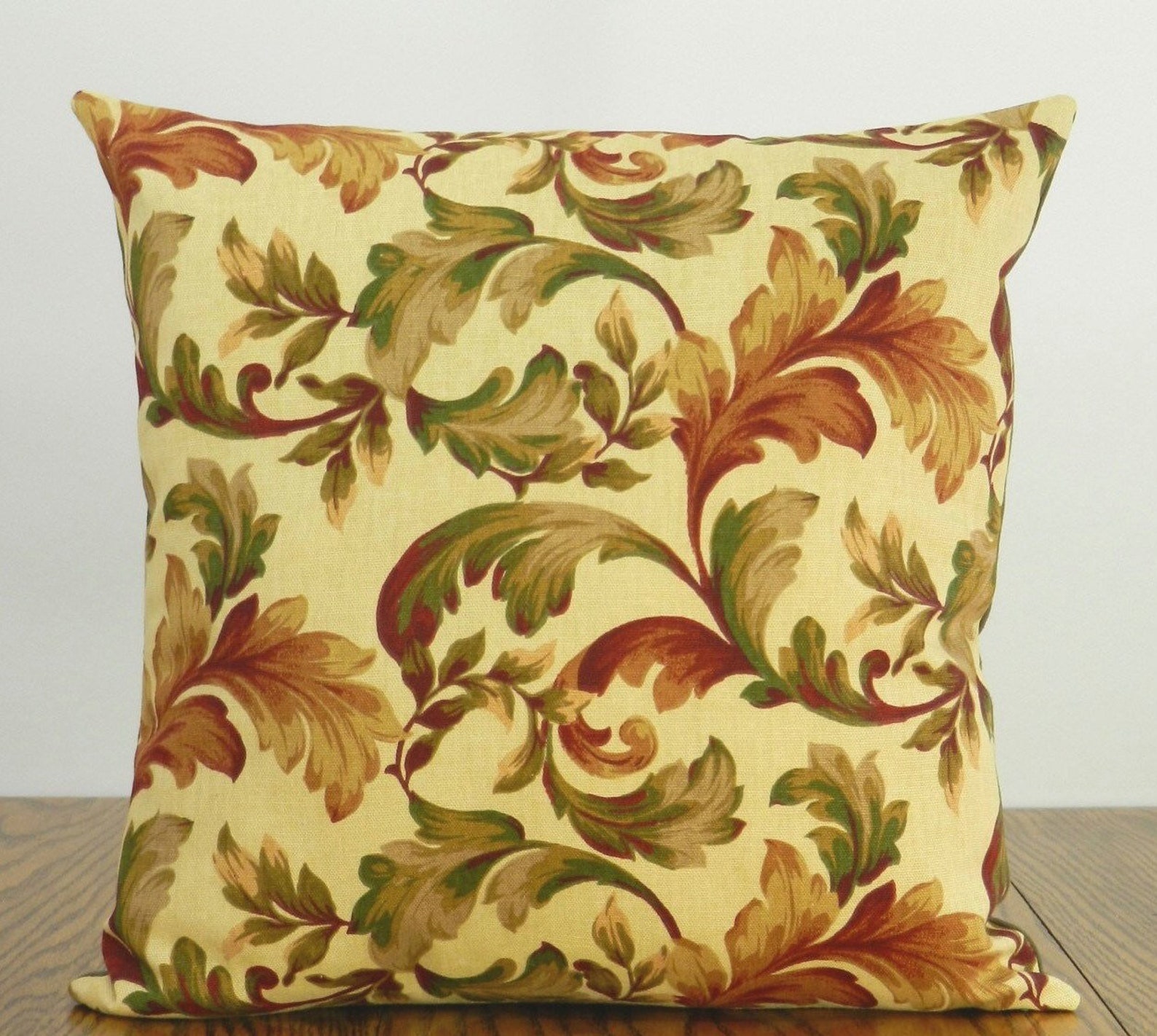 Olive Green and Burgundy Paisley Pillow Cover Rustic Decor Etsy