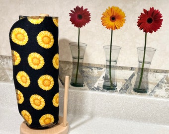 Reusable Paper Towels, Washable Paper Towels, Eco Friendly, Cloth Paper Towel, Set of 12, Sunflower Kitchen Decor