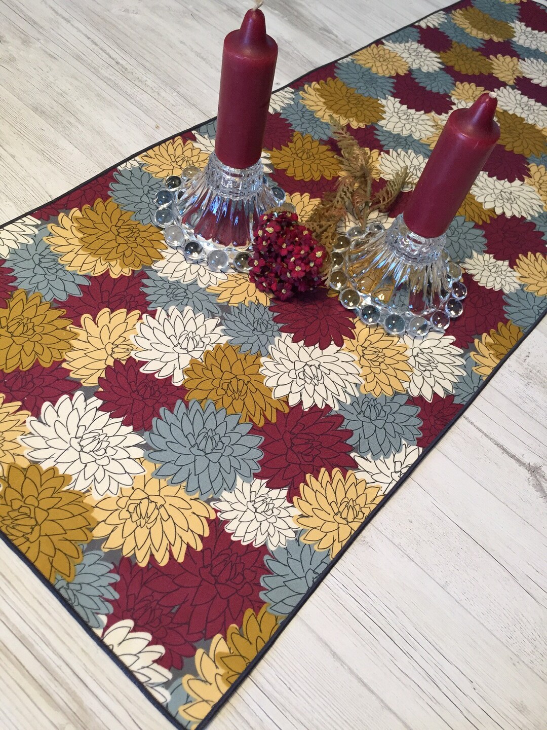 Fall Table Runner Floral Table Runner Buffet Table Runner Etsy