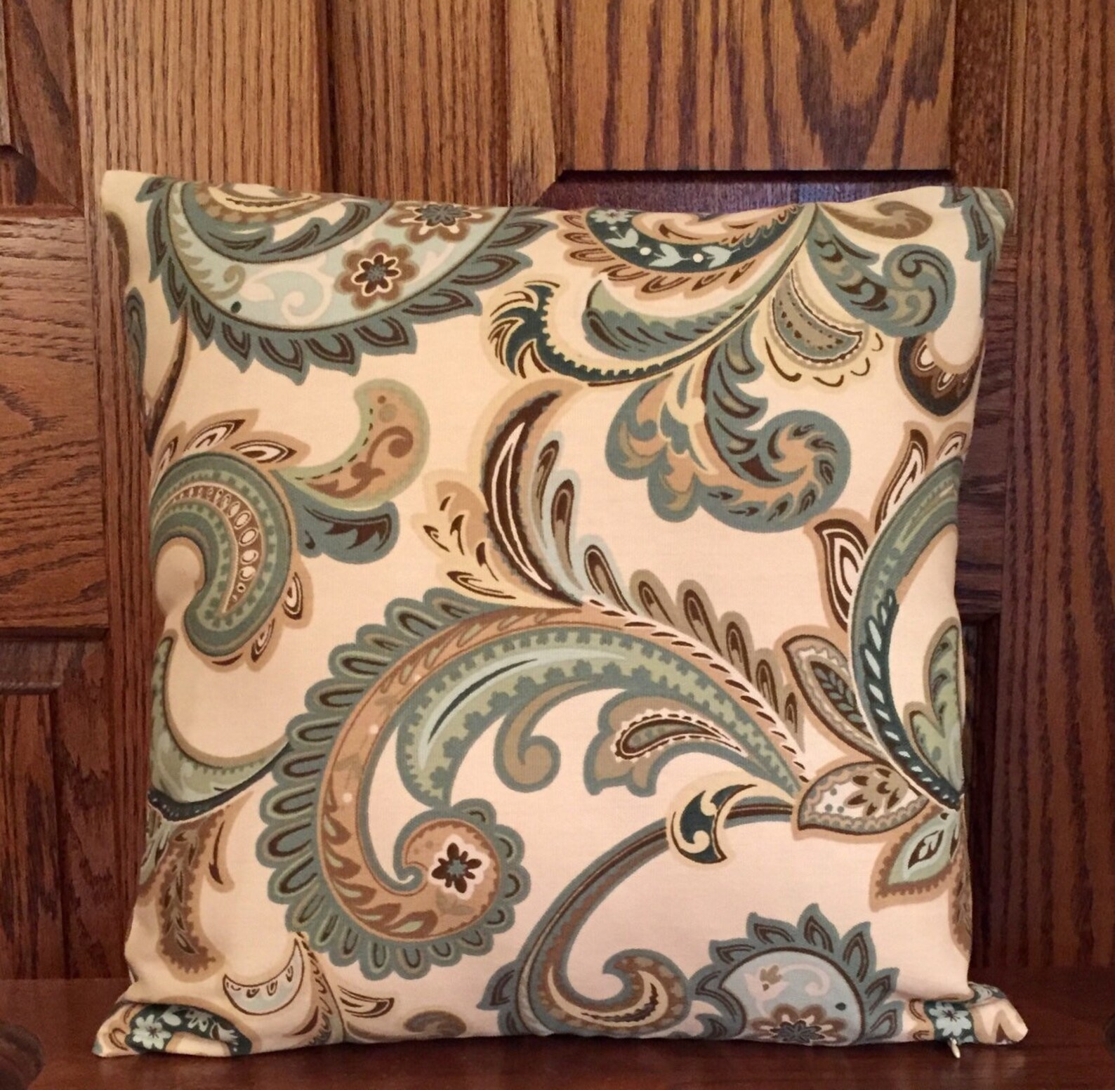 Brown Paisley Pillow Cover Country Pillow Rustic Pillow Etsy