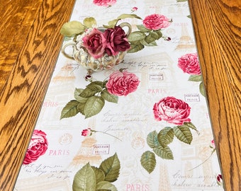 French Country Decor, Cottagecore Decor, Floral Table Runner, Victorian Decor, French Decor, Rose Table Runner