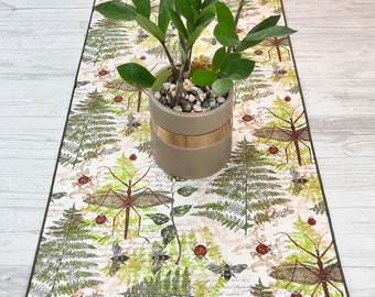 Summer Table Runner, Bug Lover Gift, Dragonfly Gift, Nature Table Runner, Cabin Decor, Ladybug Decor, Garden Table Decor